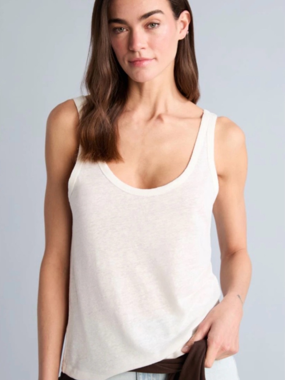 FREE PEOPLE Women’s White Tank Top - Lightweight Scoop Neck size S